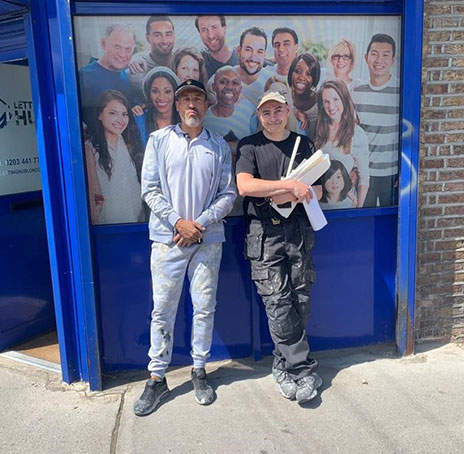 Two Albany residents spending time together in the community